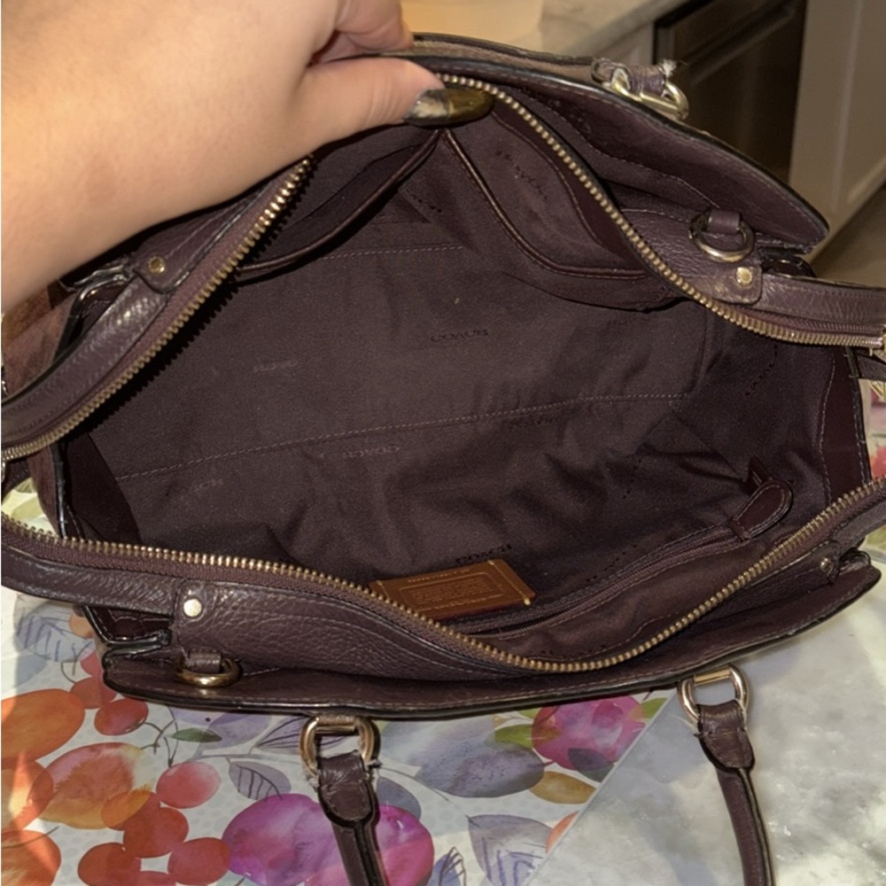 Coach Dark Brown Leather Shoulder Bag - Picture 4 of 6